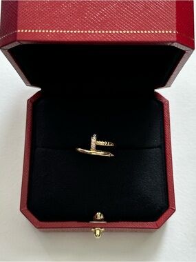 Cartier Juste Un Clou Ring Classic Model 18K Yellow Gold Pave Diamonds 46 / 3.75